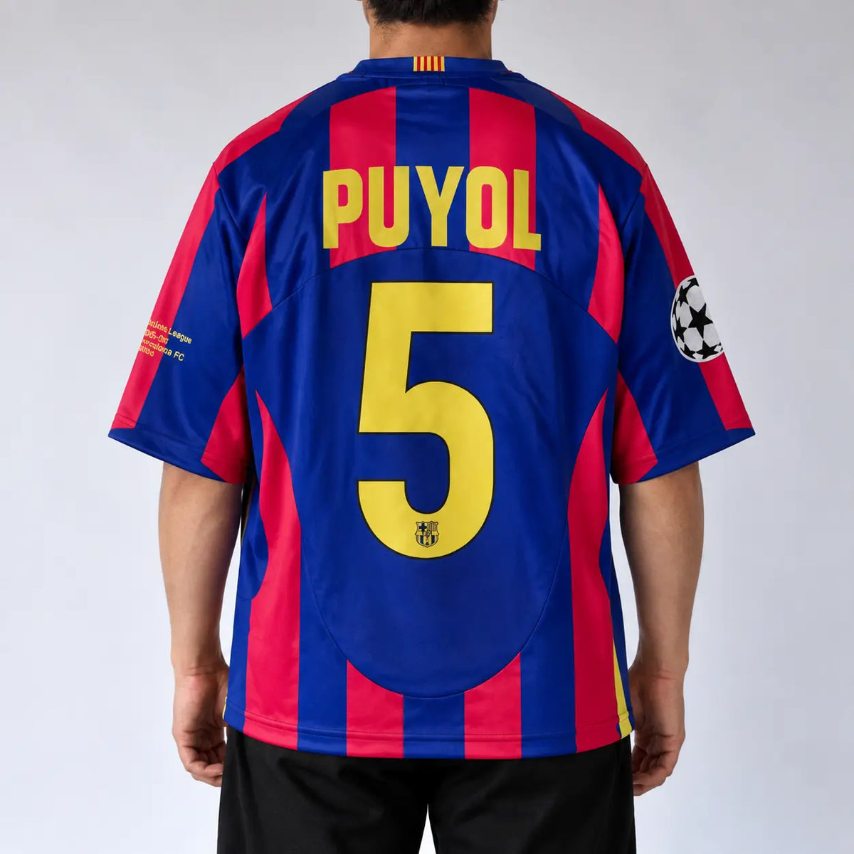 Barcelona Retro Puyol Home Jersey (Embroidery Oversized)