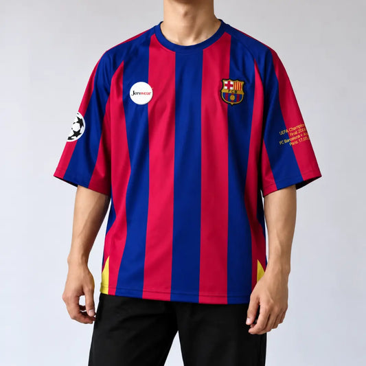 Barcelona Retro Puyol Home Jersey (Embroidery Oversized)