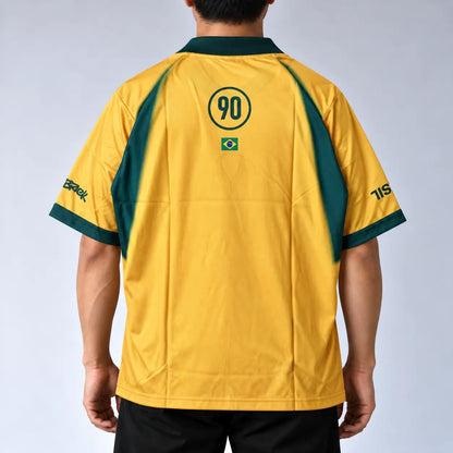 Brazil Oversleeve Retro Jersey (Embroidery)