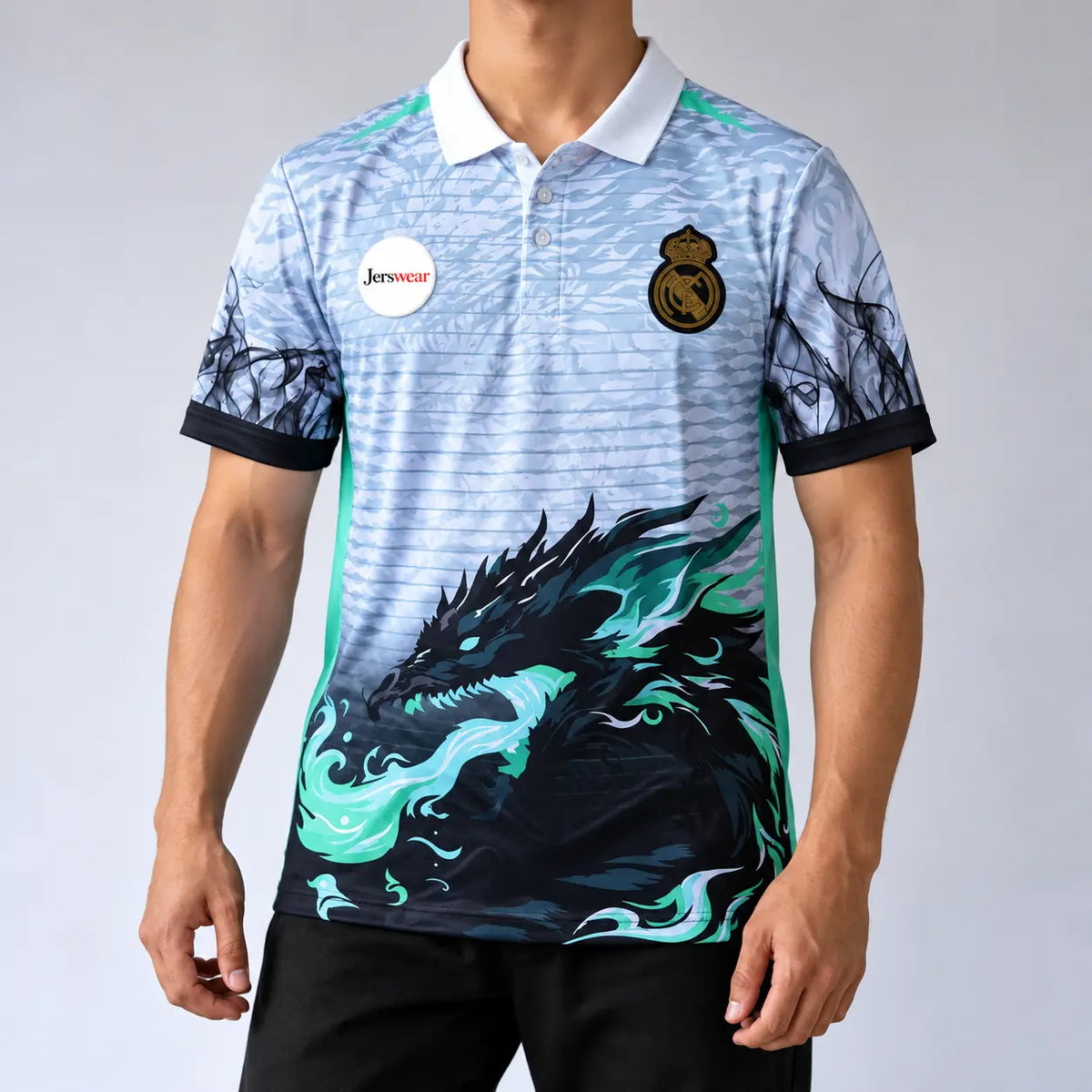 Real Madrid Dragon Polo Jersey (Embroidery)