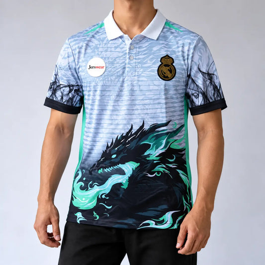Real Madrid Dragon Polo Jersey (Embroidery)